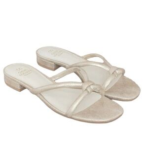 Oasis Society ADA Knot Slip On Flat Sandal in Light Metallic Gold